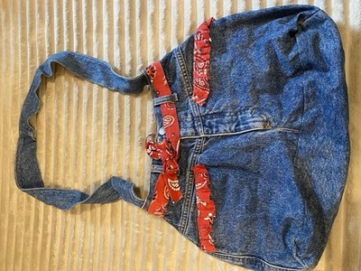 United Colors Of Benetton Denim with Red Accents Women s Purse 
