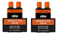 Edge Sensitive Skin Shave Gel for Men with Aloe, Twin Pack, 14 Oz pack of 4