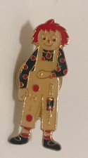 Vintage Raggedy Ann Doll Enamel Lapel Pin Brooch METAL Toy Red Head HI 1990 1991