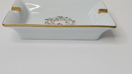 Tharaud lour d'Orient Porcelaine Limoges FRANCE Ashtray Floral 4 3/4" x 3 1/2" - Picture 3 of 8