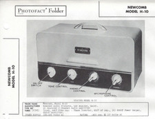 1947 Newcomb H-10 Amplifier Tube Amp Photofact Service Schematic Repair Manual