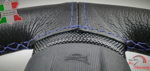 FUR ISUZU I TRUCK 06-10 SCHWARZ LEDER-LENKRADABDECKUNG, NAVY BLAU 2 STIT - Bild 10 von 12