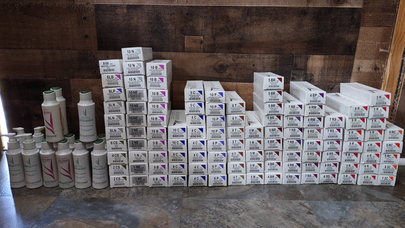 All Nutrient Hair Color  (Lot) For Sale!!! 114 tubes with 15 bottles of product!