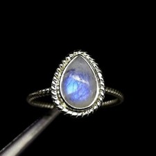 Natural Moonstone Gemstone 925 Sterling Silver Boho Ring Gift For Her C-676