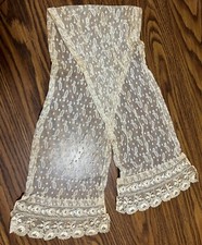 Antique Lace Scarf - Point de Gaze Brussels Lace - Wrap Shawl