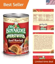 Overstuffed Beef Ravioli in Tomato Sauce - 15 oz Cans, 12 Pack of Deliciousness