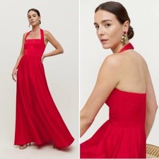 reformation women's long red dress size 8