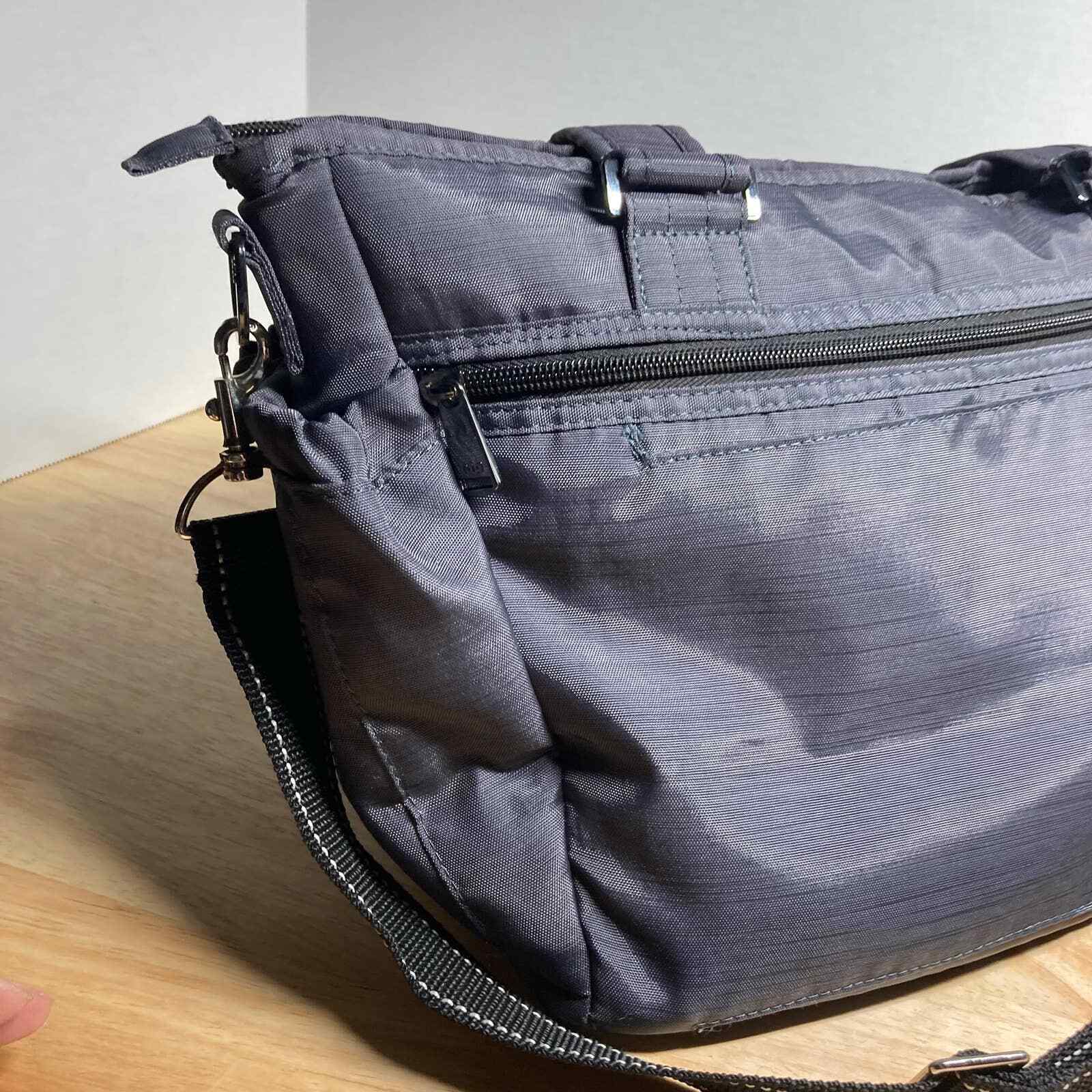 LUG Charter Dark Gray Quilted Handbag Tote Crossbody Strap PreOwned eBay