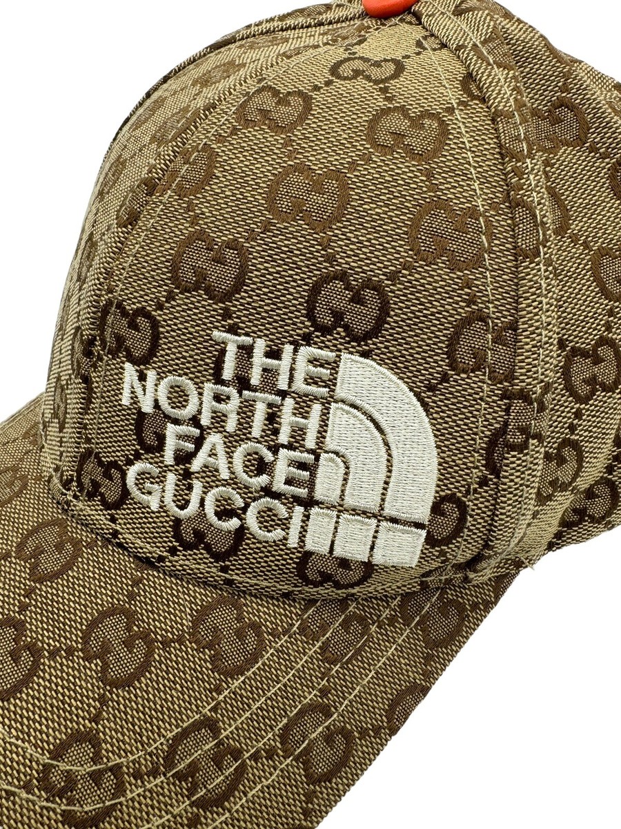 グッチ x ザ・ノースフェイス★GGモノグラムのキャップ★BB Hat The North Face Gucci GG All Over Logo Baseball Cap Hat Khaki
