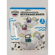 Big Mouth Magical Unicorn Inflatable Pool Party Beverage Boats - 3 Pack Value! 