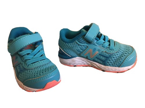 Zapatillas New Balance 680VS TechRide para bebé niña talla 4 turquesa sin cordones + gancho y bucle - Imagen 5 de 8