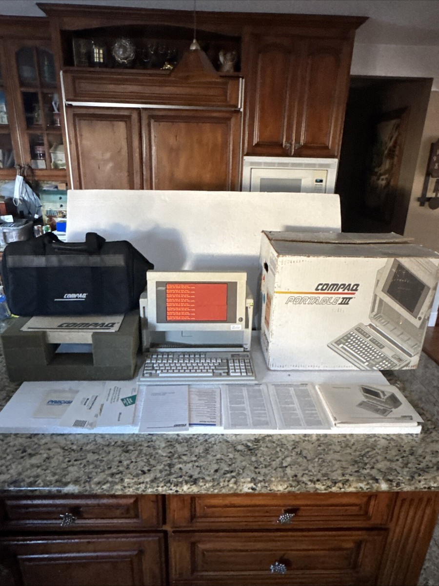 RARE compaq Portable III Computer Model 2660 Original Box & Papers