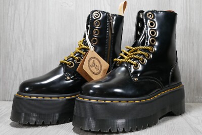 Dr. Martens Vegan Jadon Max Patent Leather Platform Boots Black