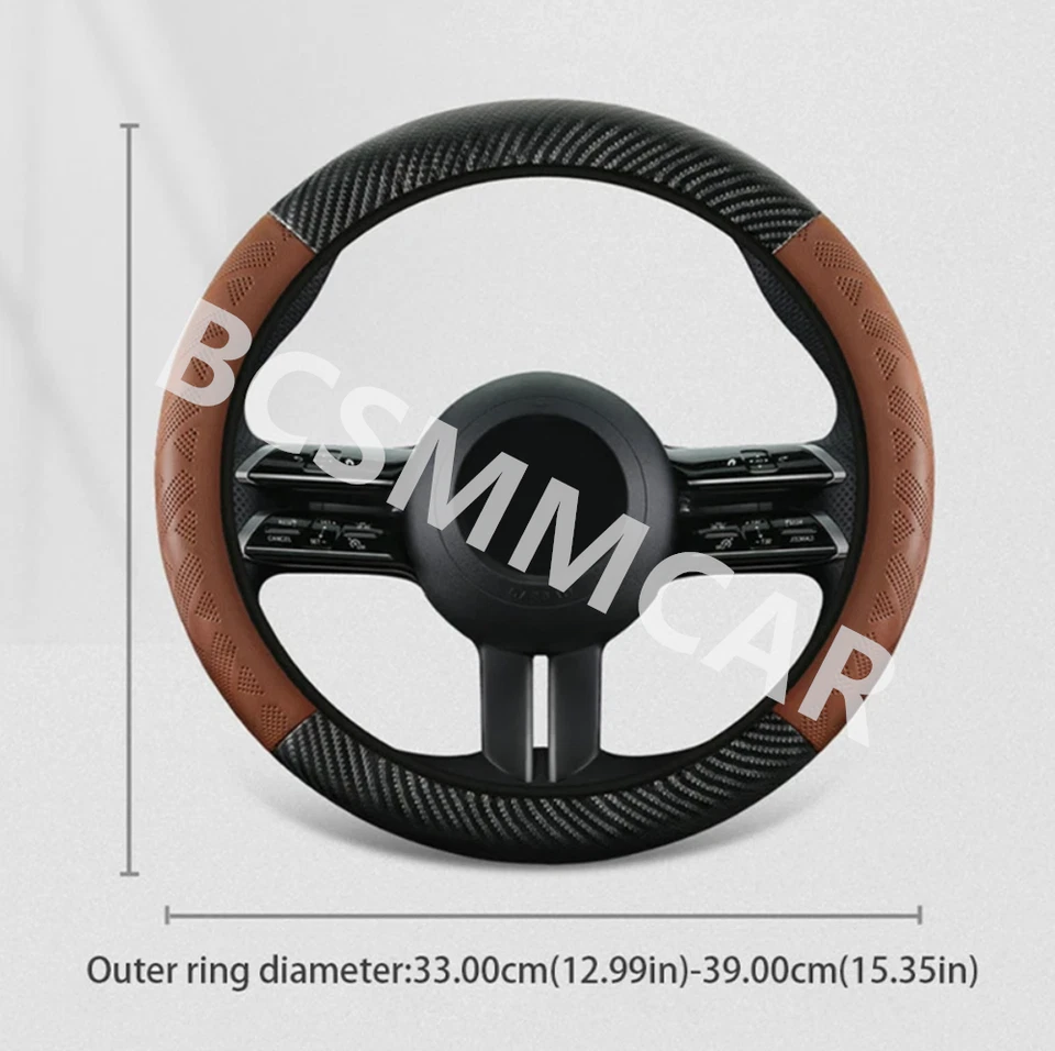 Cubierta protectora antiarañazos volante coche microfibra cuero 38cm Foto 2 de 4