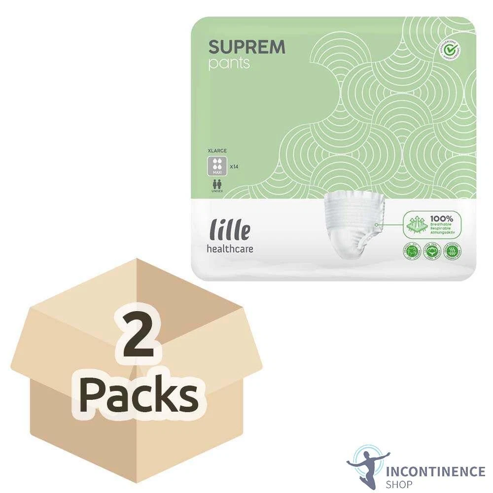 2x Pantalon d'incontinence Lille Suprem   Maxi   XLarge   Paquet de 14   1900ml