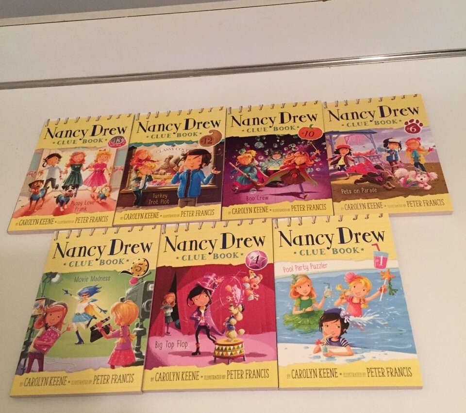 Nancy Boo 7 NANCY DREW CLUE BOOK CAROLYN KEENE POOL PARTY PUZZLER BIG TOP FLOP ...