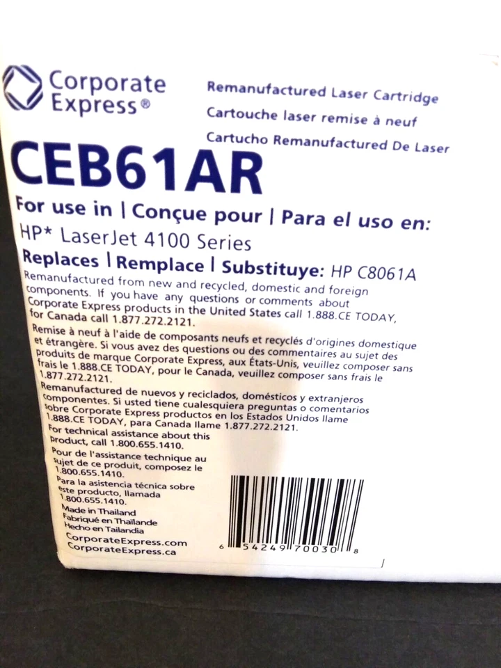 Cartucho de tóner Corporate Express CEB61AR para HP Laserjet serie 4100 NUEVO Foto 2 de 4