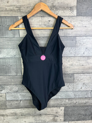 Accessorize Damen Badeanzug Größe UK 10 Schwarz Lexi Shaping Ausschnitt Urlaub Schwimmen