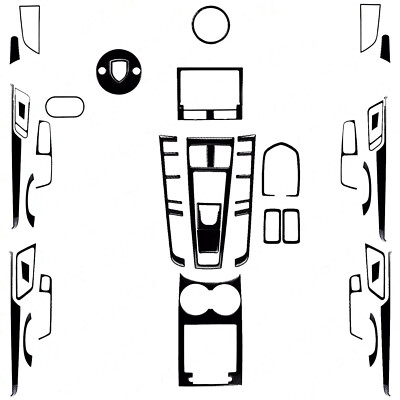 38Pcs Glossy Piano Black Full Kits Interior Trim Cover For Porsche Macan 2014-20