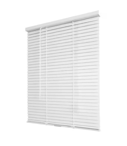 White Cordless Blackout Vinyl Mini Blinds with 1 in Slats 27.5In W X 48L - Picture 2 of 10