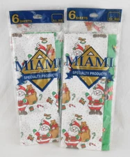 Miami Specialty Vintage Christmas Tissue Paper 2 Packs 12 Sheets Santa Penguin