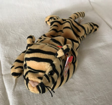 Ty Beanie Baby - STRIPES (light) the Tiger (Canada Tags) 9.5" With Tags