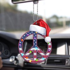 American Hippie Peace Ornament, Peace Sign Christmas Ornament, Hippie Ornament