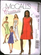 6029 Vintage McCalls SEWING Pattern Misses UNCUT Lined Dress Two Lengths Necktie