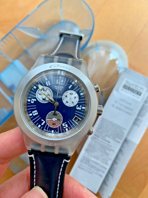 Neu!  swatch irony diaphane chrono navigator Quarzuhr mit Batterie