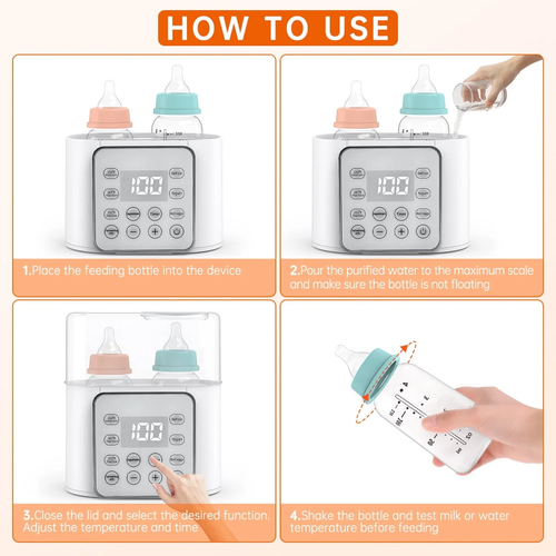 Baby, 9-in-1 Tragbar, Babyflaschensterilisator, Doppelflasche Muttermilchwärmer - Bild 6 von 12