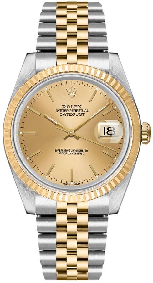 Rolex Datejust 36 18kt YG & SS Champagne Dial Jubilee  display picture 1