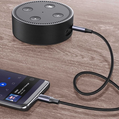 Cable USB-C - Audio AUX 3,5mm Mini-jack 1m Ugreen Cable Audio Enchufe Gris - Imagen 3 de 5