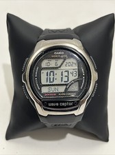 Casio Wave Ceptor Watch Men 43mm Digital Silver Tone 50M 3054 WV-58A New Battery