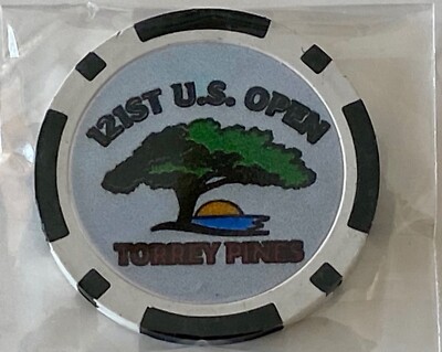 U.S. OPEN - 121st - Torrey Pines - Silver - Clay Poker Chip -Golf Ball Marker