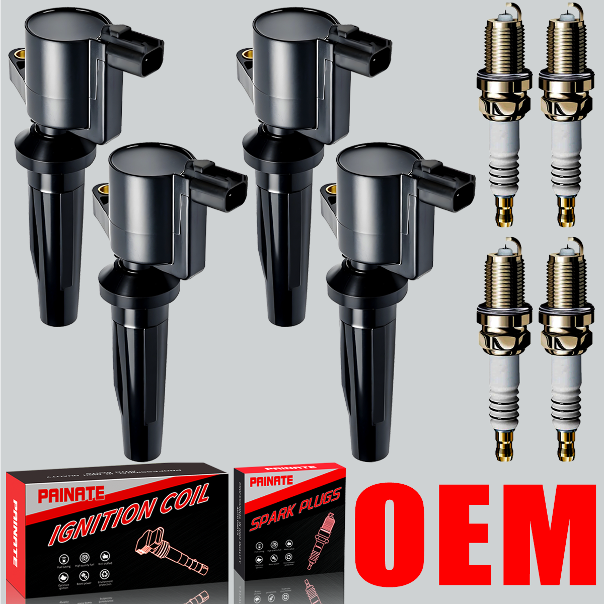 Ford Fusion Escape 4X OEM Ignition Coil & Iridium Spark Plug Kit FD505