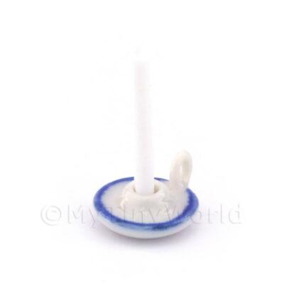 Dolls House Miniature Handmade Ceramic Candlesticks