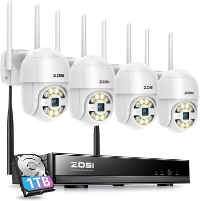 ZOSI C289 2K PTZ Wireless Network CCTV Wifi IP Outdoor Security Camera System