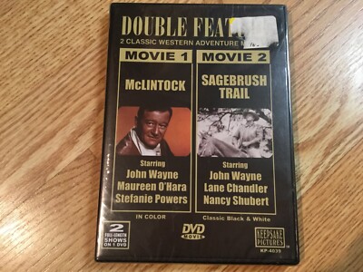 McLintock 1963 & Sagebrush Trail 1933 Double Feature DVD, John Wayne, New Sealed