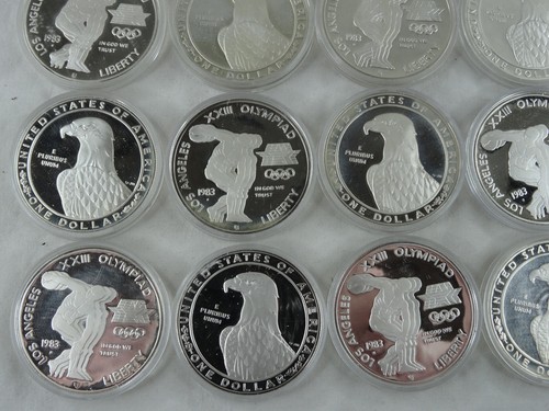 1983-S Olympic Proof Silver Dollar Roll 20 Coins US Mint Commemorative $1 - Picture 5 of 6
