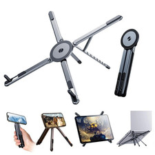 4-in-1 Foldable Aluminum Laptop Stand Magnetic Phone Mount Portable Desk Riser