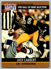 1990 Pro Set FACT Cincinnati #27 Jack Lambert Pittsburgh Steelers