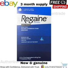 Regaine for Men Extra Strength Scalp Foam 5% w/w Cutaneous Foam - 3 X 73 ml