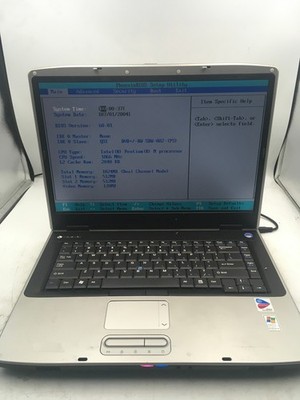 GATEWAY M460 - BOOTS TO BIOS - INTEL PENTIUM M - 1GB RAM - NO OS - READ DESC -BB