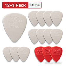 12-PACK Dunlop NYLON STANDARD Guitar Picks  0.46mm  44-046,  3 Free Picks