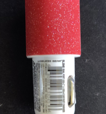 WirelessGear Car Charger - Red/White Glitter Design USB and C charger 