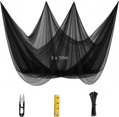 Zanzariera 3M X 10M Rete Anti-Insetti E Anti-Mosche Al Metro Fai Da Te Con Fasce