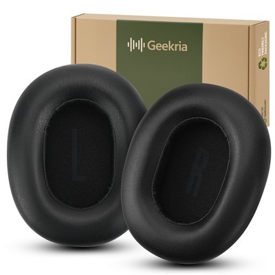 Geekria Protein Leather Ear Pads for BASEUS H1i Headphones (Black)