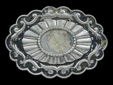 SA09134 VINTAGE 1970s FLORAL ORNAMENTAL WESTERN COWBOY BELT BUCKLE
