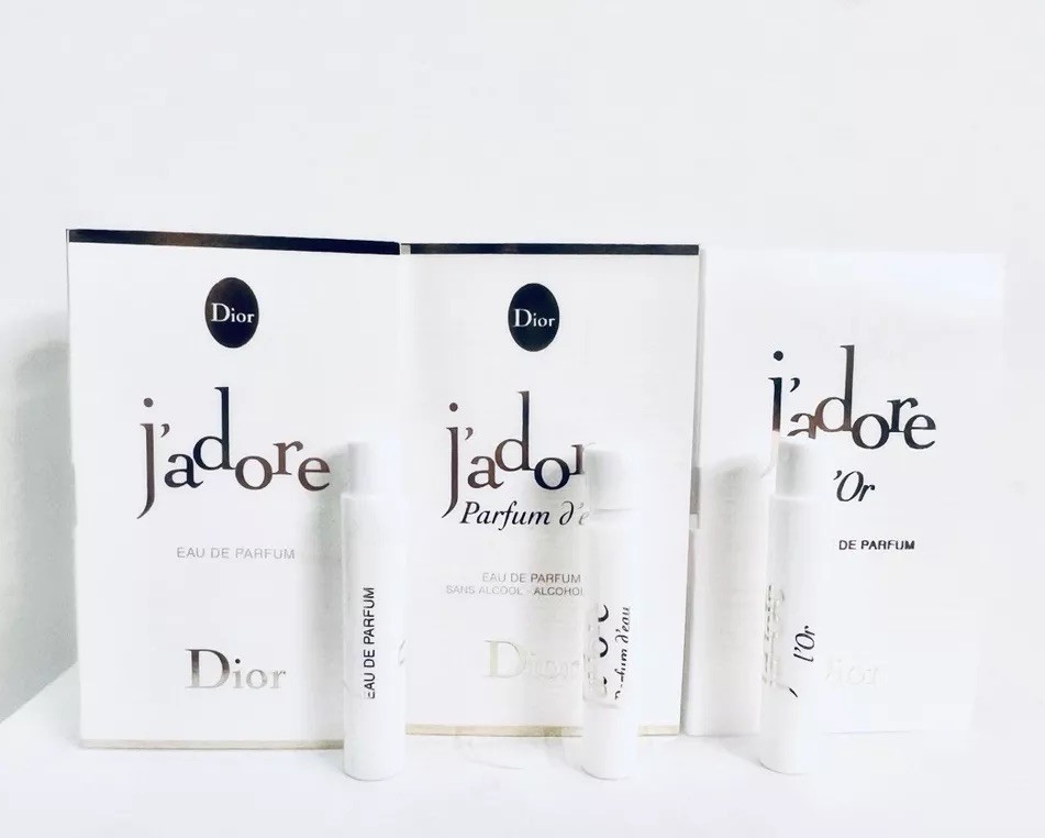 Dior J'adore Perfume Sample Set with 3 Scents EDP D'Eau L'Or