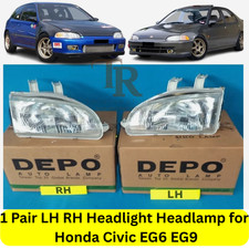 Headlight Lamp Glass 1 Pair Lh Rh For Honda Civic Eg6 Eg9 19921995 Dhl Ship